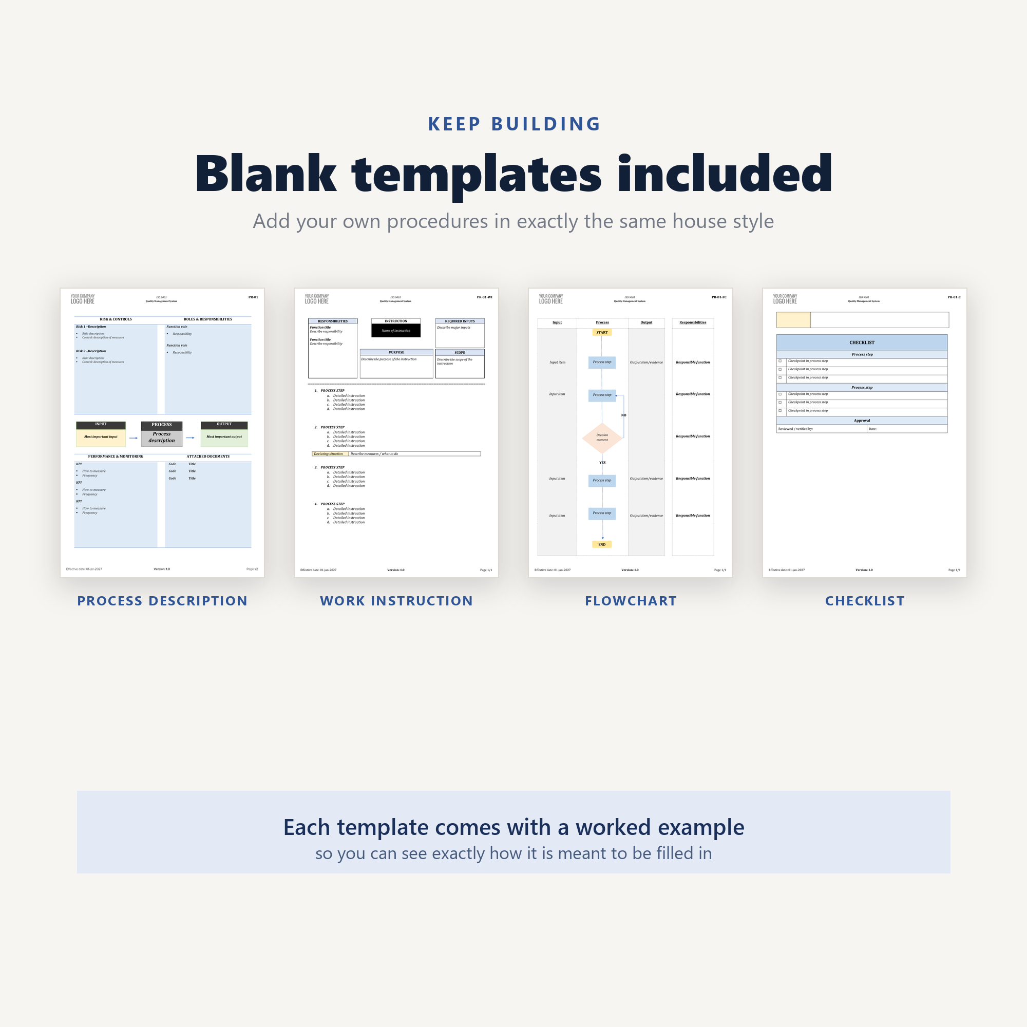 Matching blank Word templates and worked examples