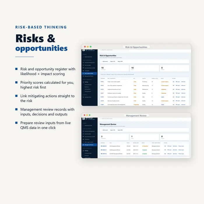 Risks and management review overview